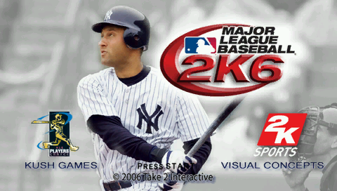 Major League Baseball 2K6 title screen for PSP